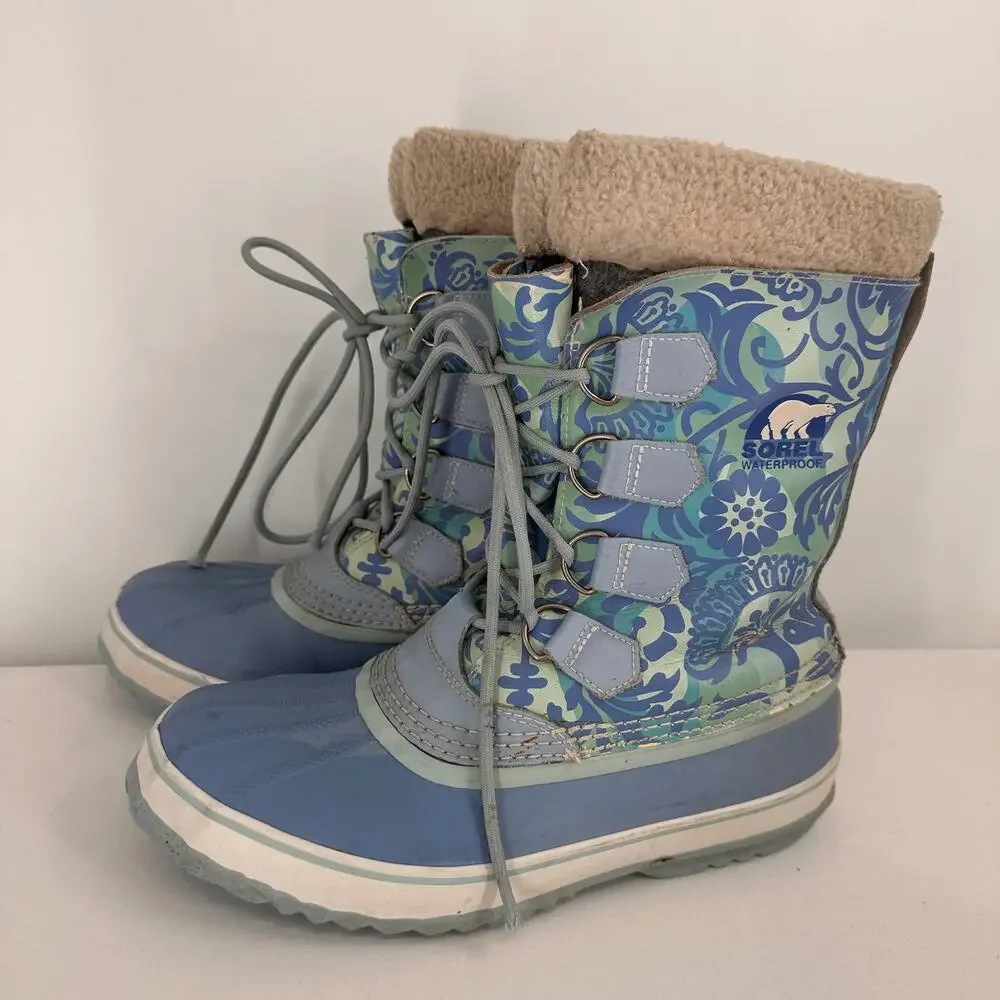 Sorel 1964 Pac Floral Waterproof Winter Boots Size 9